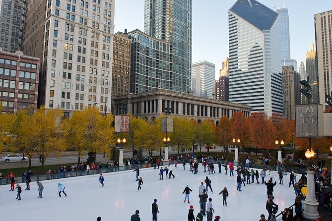 Chicago Seasonal Stroll Walking Tour of Holiday Attractions - Millennium Park winter hits: tree, ice rink, and Cloud Gate